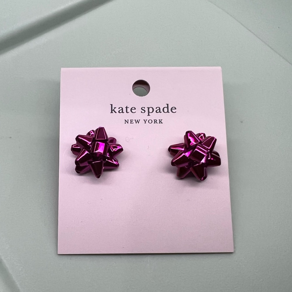 Kate Spade Bourgeois bow pink earrings
